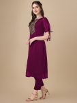 RICH LOOK ART SILK EMBROIDERY WORK KURTI FESTIVE WEAR WHOLESALE PRICE ETHNIC GARMENT (7)
