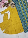 RICH LOOK CHANDERI EMBROIDERY WORK TOP BOTTOM WITH DUPATTA FESTIVE WEAR WHOLESALE PRICE ETHNIC GARMENT (5)