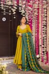 RICH LOOK CHANDERI EMBROIDERY WORK TOP BOTTOM WITH DUPATTA FESTIVE WEAR WHOLESALE PRICE ETHNIC GARMENT (5)