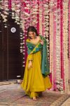 RICH LOOK CHANDERI EMBROIDERY WORK TOP BOTTOM WITH DUPATTA FESTIVE WEAR WHOLESALE PRICE ETHNIC GARMENT (5)