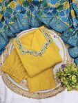 RICH LOOK CHANDERI EMBROIDERY WORK TOP BOTTOM WITH DUPATTA FESTIVE WEAR WHOLESALE PRICE ETHNIC GARMENT (5)