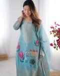 RICH LOOK CHANDERI SILK JACQUARD WORK WITH DIGITAL PRINTED TOP BOTTOM DUPATTA FESTIVE WEAR WHOLESALE PRICE ETHNIC GARMENT (11)