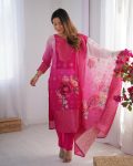 RICH LOOK CHANDERI SILK JACQUARD WORK WITH DIGITAL PRINTED TOP BOTTOM DUPATTA FESTIVE WEAR WHOLESALE PRICE ETHNIC GARMENT (2)