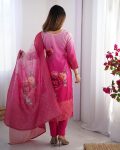 RICH LOOK CHANDERI SILK JACQUARD WORK WITH DIGITAL PRINTED TOP BOTTOM DUPATTA FESTIVE WEAR WHOLESALE PRICE ETHNIC GARMENT (2)
