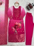 RICH LOOK CHANDERI SILK JACQUARD WORK WITH DIGITAL PRINTED TOP BOTTOM DUPATTA FESTIVE WEAR WHOLESALE PRICE ETHNIC GARMENT (2)