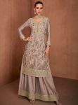 RICH LOOK CHINON EMBROIDERY WORK TOP PALAZZO WITH DUPATTA BABY PINK