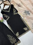 RICH LOOK CHINON SEQUENCE EMBROIDERY WORK TOP PALAZZO WITH DUPATTA FESTIVE WEAR WHOLESALE PRICE ETHNIC GARMENT (3)