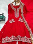 RICH LOOK CHINON SEQUENCE EMBROIDERY WORK TOP SHARARA WITH DUPATTA FESTIVE WEAR WHOLESALE PRICE ETHNIC GARMENT (3)
