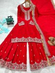 RICH LOOK CHINON SEQUENCE EMBROIDERY WORK TOP SHARARA WITH DUPATTA FESTIVE WEAR WHOLESALE PRICE ETHNIC GARMENT (3)