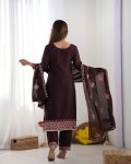 RICH LOOK CHINON SILK EMBROIDERY SEQUENCE WORK AND HEAVY LACE WORK TOP BOTTOM WITH DUPATTA FESTIVE WEAR WHOLESALE PRICE ETHNIC GARMENT (11)