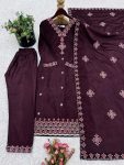 RICH LOOK CHINON SILK EMBROIDERY SEQUENCE WORK AND HEAVY LACE WORK TOP BOTTOM WITH DUPATTA FESTIVE WEAR WHOLESALE PRICE ETHNIC GARMENT (11)