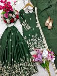 RICH LOOK CHINON SILK EMBROIDERY SEQUENCE WORK TOP PALAZZO WITH DUPATTA FESTIVE WEAR WHOLESALE PRICE ETHNIC GARMENT (2)
