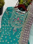 RICH LOOK CHINON SILK EMBROIDERY SEQUENCE WORK TOP SHARARA WITH DUPATTA FESTIVE WEAR WHOLESALE PRICE ETHNIC GARMENT (5)