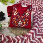 RICH LOOK COTTON CHANDERI SILK SEQUENCE EMBROIDERY TOP BOTTOM WITH DUPATTA PARTY WEAR WHOLESALE PRICE ETHNIC GARMENT (4)