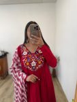 RICH LOOK COTTON CHANDERI SILK SEQUENCE EMBROIDERY TOP BOTTOM WITH DUPATTA PARTY WEAR WHOLESALE PRICE ETHNIC GARMENT (4)