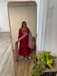 RICH LOOK COTTON CHANDERI SILK SEQUENCE EMBROIDERY TOP BOTTOM WITH DUPATTA PARTY WEAR WHOLESALE PRICE ETHNIC GARMENT (4)