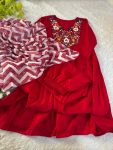 RICH LOOK COTTON CHANDERI SILK SEQUENCE EMBROIDERY TOP BOTTOM WITH DUPATTA PARTY WEAR WHOLESALE PRICE ETHNIC GARMENT (4)