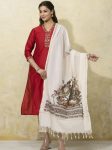 RICH LOOK EMBROIDERY WORK TOP BOTTOM WITH DUPATTA RED