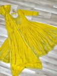 RICH LOOK FAUX BLOOMING EMBROIDERY ZARI SEQUENCE WORK GOWN WITH DUPATTA FESTIVE WEAR WHOLESALE PRICE ETHNIC GARMENT (7)