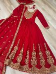 RICH LOOK FAUX BLOOMING EMBROIDERY ZARI SEQUENCE WORK GOWN WITH DUPATTA FESTIVE WEAR WHOLESALE PRICE ETHNIC GARMENT (3)