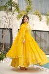 RICH LOOK FAUX BLOOMING EMBROIDERY ZARI SEQUENCE WORK GOWN WITH DUPATTA FESTIVE WEAR WHOLESALE PRICE ETHNIC GARMENT (7)