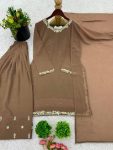 RICH LOOK GEORGETTE EMBROIDERY AND BEADS WORK TOP PATIYALA WITH DUPATTA FESTIVE WEAR WHOLESALE PRICE ETHNIC GARMENT (4)