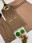 RICH LOOK GEORGETTE EMBROIDERY AND BEADS WORK TOP PATIYALA WITH DUPATTA FESTIVE WEAR WHOLESALE PRICE ETHNIC GARMENT (4)
