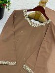 RICH LOOK GEORGETTE EMBROIDERY AND BEADS WORK TOP PATIYALA WITH DUPATTA FESTIVE WEAR WHOLESALE PRICE ETHNIC GARMENT (4)