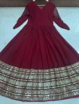 RICH LOOK GEORGETTE EMBROIDERY SEQUENCE DESIGN WORK GOWN BOTTOM WITH DUPATTA PARTY WEAR WHOLESALE PRICE ETHNIC GARMENT (3)