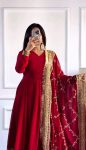 RICH LOOK GEORGETTE EMBROIDERY SEQUENCE DESIGN WORK GOWN BOTTOM WITH DUPATTA PARTY WEAR WHOLESALE PRICE ETHNIC GARMENT (3)