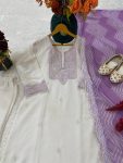 RICH LOOK GEORGETTE EMBROIDERY WITH THREAD AND SEQUENCE WORK WITH GPO LACE WORK TOP BOTTOM WITH DUPATTA FESTIVE WEAR WHOLESALE PRICE ETHNIC GARMENT (4)