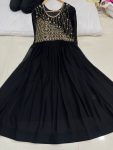RICH LOOK GEORGETTE EMBROIDERY ZARI SEQUENCE WORK GOWN FESRIVE WEAR WHOLESALE PRICE ETHNIC GARMENT (4)