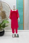 RICH LOOK GEORGETTE PLAIN WITH BALOON SLEEVES TOP BOTTOM SET PARTY WEAR WHOLESALE PRICE ETHNIC GARMENT (5)