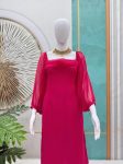 RICH LOOK GEORGETTE PLAIN WITH BALOON SLEEVES TOP BOTTOM SET PARTY WEAR WHOLESALE PRICE ETHNIC GARMENT (5)