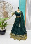 RICH LOOK GEORGETTE SEQUENCE EMBROIDERY WORK LEHENGA CHOLI WITH DUPATTA FESTIVE WEAR WHOLESALE PRICE ETHNIC GARMENT (6)
