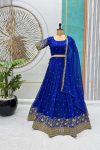 RICH LOOK GEORGETTE SEQUENCE EMBROIDERY WORK LEHENGA CHOLI WITH DUPATTA FESTIVE WEAR WHOLESALE PRICE ETHNIC GARMENT (3)