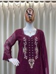 RICH LOOK GEORGETTE SEQUENCE EMBROIDERY WORK TOP BOTTOM WITH DUPATTA FESTIVE WEAR WHOLESALE PRICE ETHNIC GARMENT (3)
