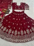 RICH LOOK JIMMY CHOO EMBROIDERY SEQUENCE WORK LEHENGA CHOLI WITH DUPATTA WEDDING WEAR WHOLESALE PRICE ETHNIC GARMENT (7)