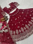 RICH LOOK JIMMY CHOO EMBROIDERY SEQUENCE WORK LEHENGA CHOLI WITH DUPATTA WEDDING WEAR WHOLESALE PRICE ETHNIC GARMENT (7)