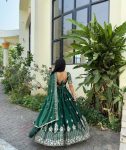 RICH LOOK JIMMY CHOO EMBROIDERY SEQUENCE WORK LEHENGA CHOLI WITH DUPATTA WEDDING WEAR WHOLESALE PRICE ETHNIC GARMENT (4)