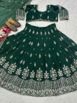 RICH LOOK JIMMY CHOO EMBROIDERY SEQUENCE WORK LEHENGA CHOLI WITH DUPATTA WEDDING WEAR WHOLESALE PRICE ETHNIC GARMENT (4)