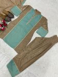 RICH LOOK NATURAL SATIN READYMADE LACE BORDER WORK TOP PATIYALA WITH DUPATTA FESTIVE WEAR WHOLESALE PRICE ETHNIC GARMENT (3)
