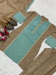 RICH LOOK NATURAL SATIN READYMADE LACE BORDER WORK TOP PATIYALA WITH DUPATTA FESTIVE WEAR WHOLESALE PRICE ETHNIC GARMENT (3)