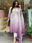 RICH LOOK ORGANZA TABBY SEQUENCE CODING EMBROIDERY WORK TOP BOTTOM WITH DUPATTA  ONION
