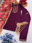 RICH LOOK RAYON EMBROIDERY WORK TOP BOTTOM WITH DUPATTA FESTIVE WEAR WHOLESALE PRICE ETHNIC GARMENT (4)
