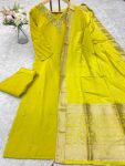 RICH LOOK ROMAN SILK EMBROIDERY WORK TOP BOTTOM WITH DUPATTA FESTIVE WEAR WHOLESALE PRICE ETHNIC GARMENT (5)