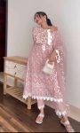 RICH LOOK SOFT NET EMBROIDERY GPU LACE WORK TOP BOTTOM WITH DUPATTA PARTY WEAR WHOLESALE PRICE ETHNIC GARMENT (4)