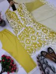 RICH LOOK SOFT NET EMBROIDERY GPU LACE WORK TOP BOTTOM WITH DUPATTA PARTY WEAR WHOLESALE PRICE ETHNIC GARMENT (6)