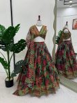 RICH LOOK TABBY ORGANZA DIGITAL PRINTED THREAD SEQUENCE WORK LEHENGA CHOLI WITH DUPATTA PARTY WEAR WHOLESALE PRICE ETHNIC GARMENT (5)