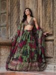 RICH LOOK TABBY ORGANZA DIGITAL PRINTED THREAD SEQUENCE WORK LEHENGA CHOLI WITH DUPATTA PARTY WEAR WHOLESALE PRICE ETHNIC GARMENT (5)